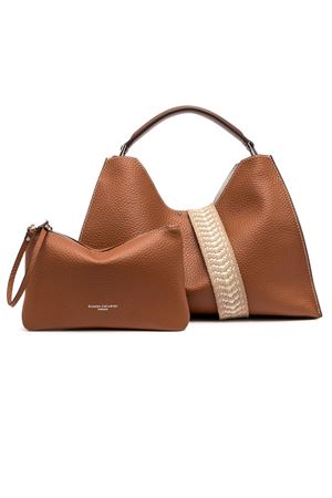 Aurora double grained brown leather maxi bag GIANNI CHIARINI | BS10566RNGDBL13857